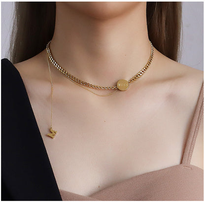 The Letter M Word Multiply Wears Necklace Female Chain
