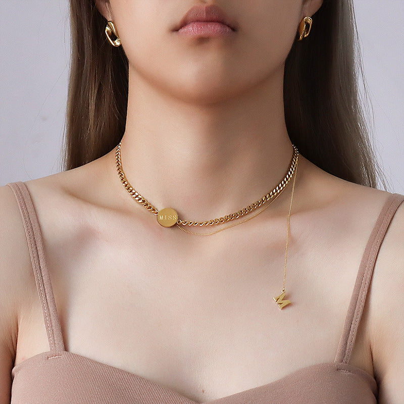The Letter M Word Multiply Wears Necklace Female Chain