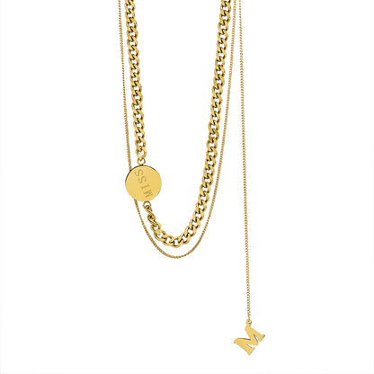 The Letter M Word Multiply Wears Necklace Female Chain