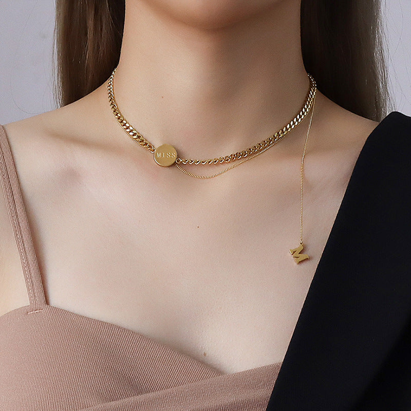 The Letter M Word Multiply Wears Necklace Female Chain
