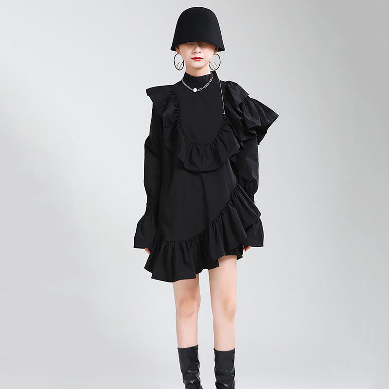 The Wears A Thin Dress With Wooden Ears