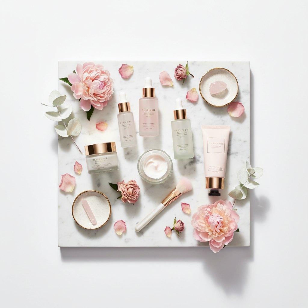 Beauty and Wellness Flat Lay