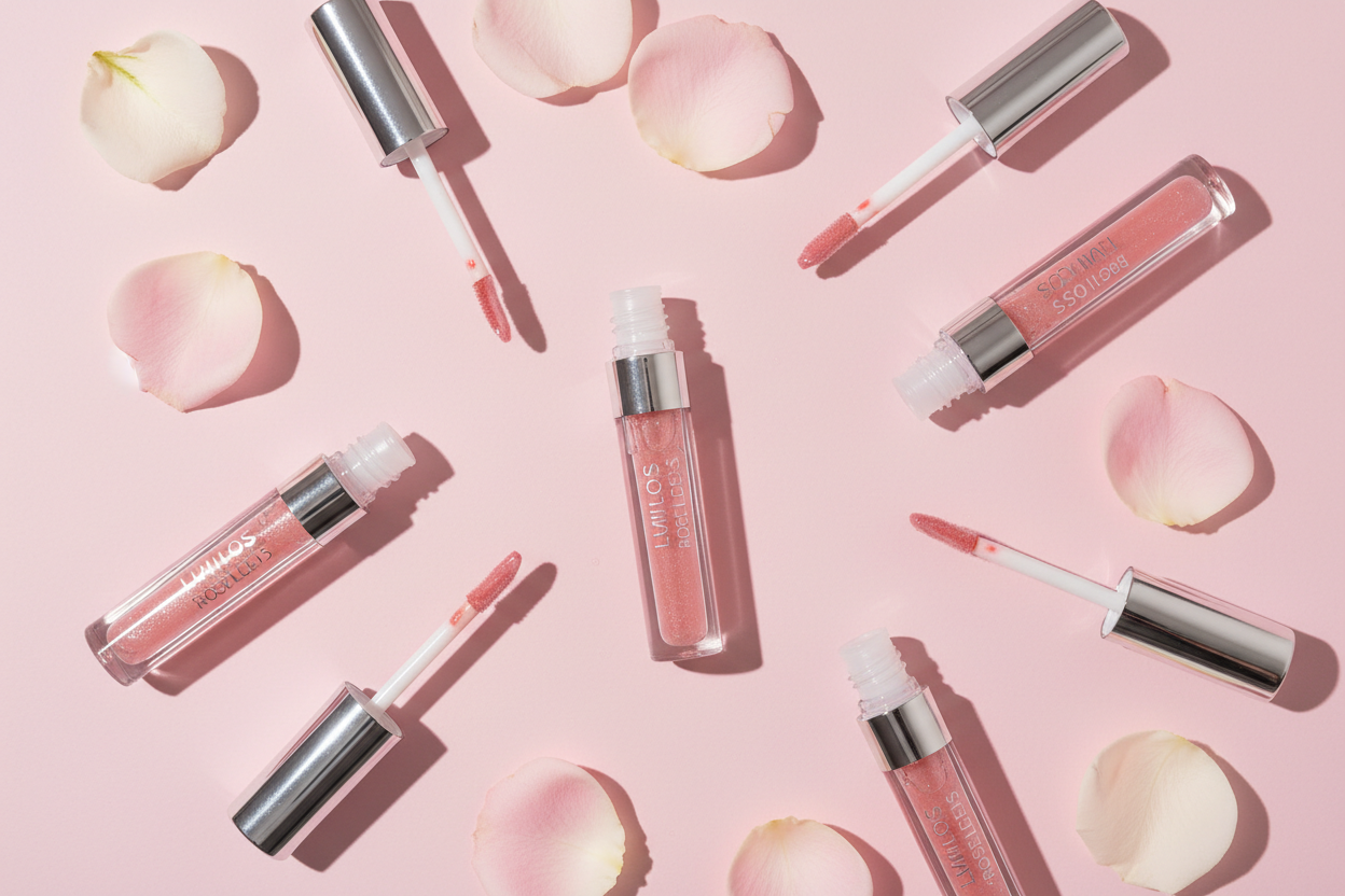 Lip gloss flatlay